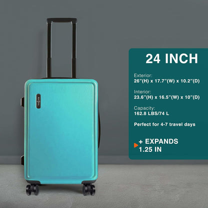 20 Inch Carry On Luggage 22x14x9 Airline Approved, Carry On Suitcase with Wheels, Hard-shell Carry-on Luggage, Durable Luggage Carry-On, Green Small Suitcase with Cosmetic Case