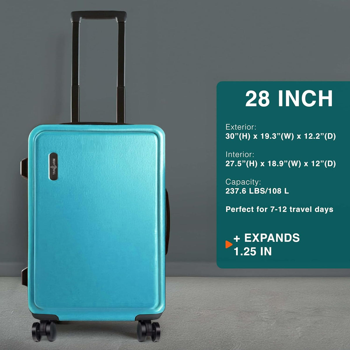 20 Inch Carry On Luggage 22x14x9 Airline Approved, Carry On Suitcase with Wheels, Hard-shell Carry-on Luggage, Durable Luggage Carry-On, Green Small Suitcase with Cosmetic Case