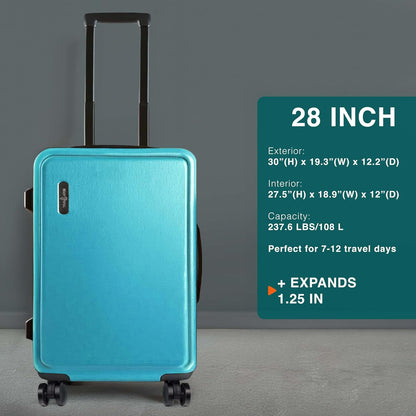20 Inch Carry On Luggage 22x14x9 Airline Approved, Carry On Suitcase with Wheels, Hard-shell Carry-on Luggage, Durable Luggage Carry-On, Green Small Suitcase with Cosmetic Case