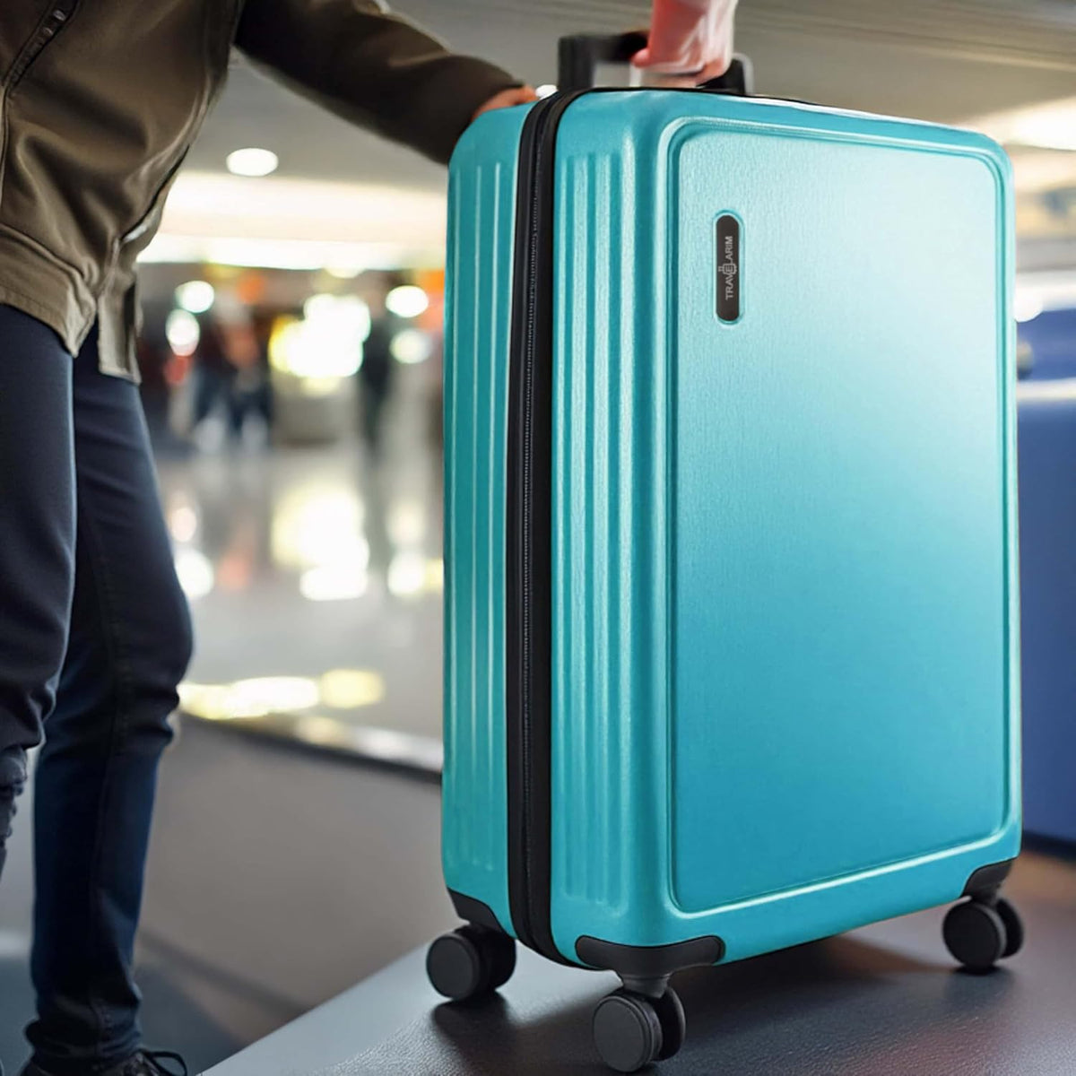 20 Inch Carry On Luggage 22x14x9 Airline Approved, Carry On Suitcase with Wheels, Hard-shell Carry-on Luggage, Durable Luggage Carry-On, Green Small Suitcase with Cosmetic Case