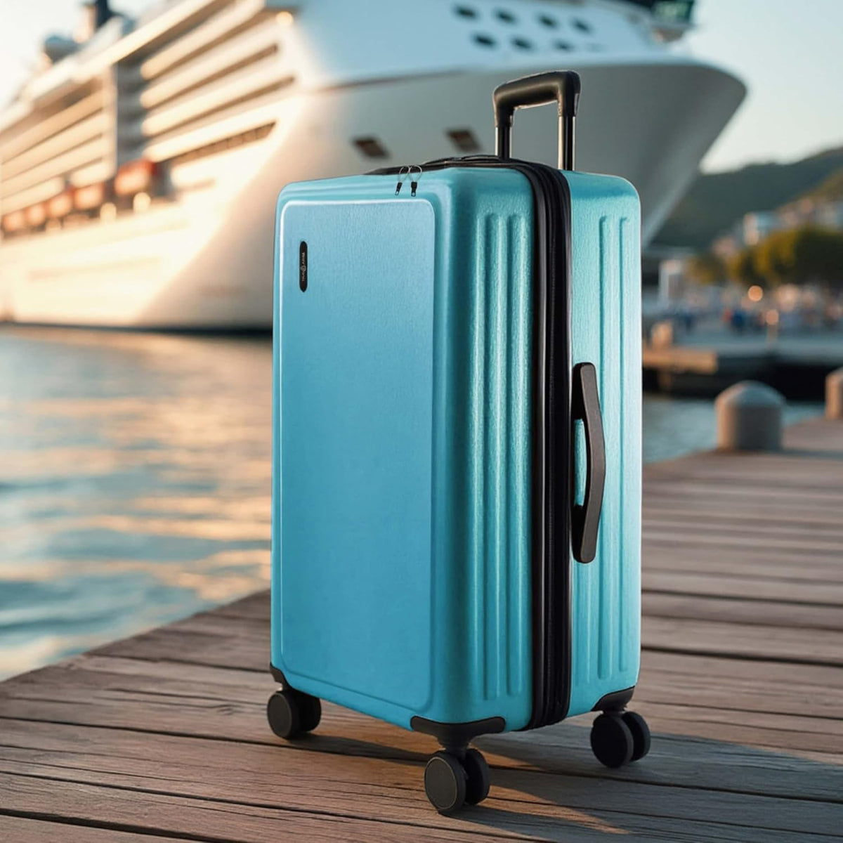20 Inch Carry On Luggage 22x14x9 Airline Approved, Carry On Suitcase with Wheels, Hard-shell Carry-on Luggage, Durable Luggage Carry-On, Green Small Suitcase with Cosmetic Case