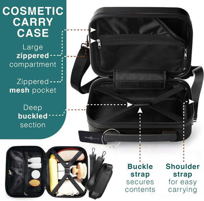 20 Inch Carry On Luggage 22x14x9 Airline Approved, Carry On Suitcase with Wheels, Hard-shell Carry-on Luggage, Durable Luggage Carry-On, Green Small Suitcase with Cosmetic Case