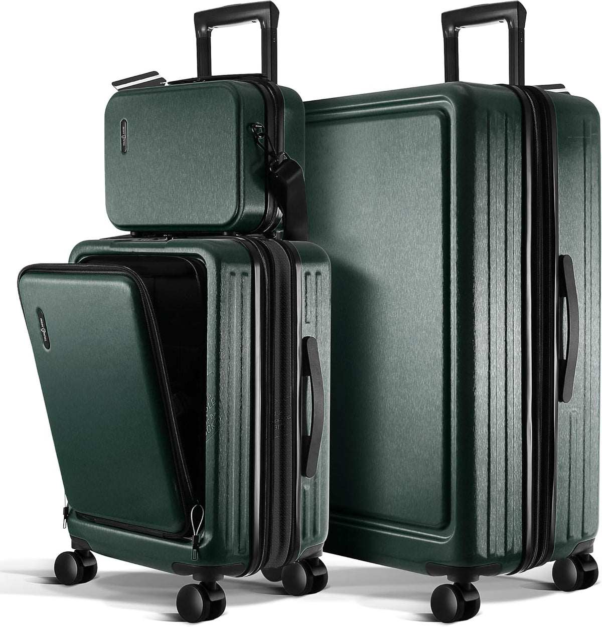 20 Inch Carry On Luggage 22x14x9 Airline Approved, Carry On Suitcase with Wheels, Hard-shell Carry-on Luggage, Durable Luggage Carry-On, Green Small Suitcase with Cosmetic Case