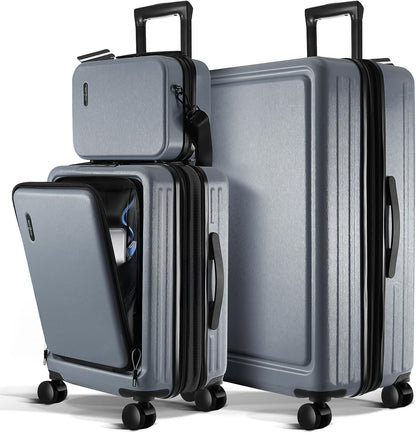 20 Inch Carry On Luggage 22x14x9 Airline Approved, Carry On Suitcase with Wheels, Hard-shell Carry-on Luggage, Durable Luggage Carry-On, Green Small Suitcase with Cosmetic Case