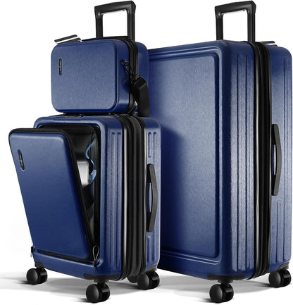 20 Inch Carry On Luggage 22x14x9 Airline Approved, Carry On Suitcase with Wheels, Hard-shell Carry-on Luggage, Durable Luggage Carry-On, Green Small Suitcase with Cosmetic Case