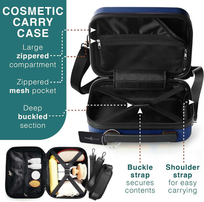 20 Inch Carry On Luggage 22x14x9 Airline Approved, Carry On Suitcase with Wheels, Hard-shell Carry-on Luggage, Durable Luggage Carry-On, Green Small Suitcase with Cosmetic Case