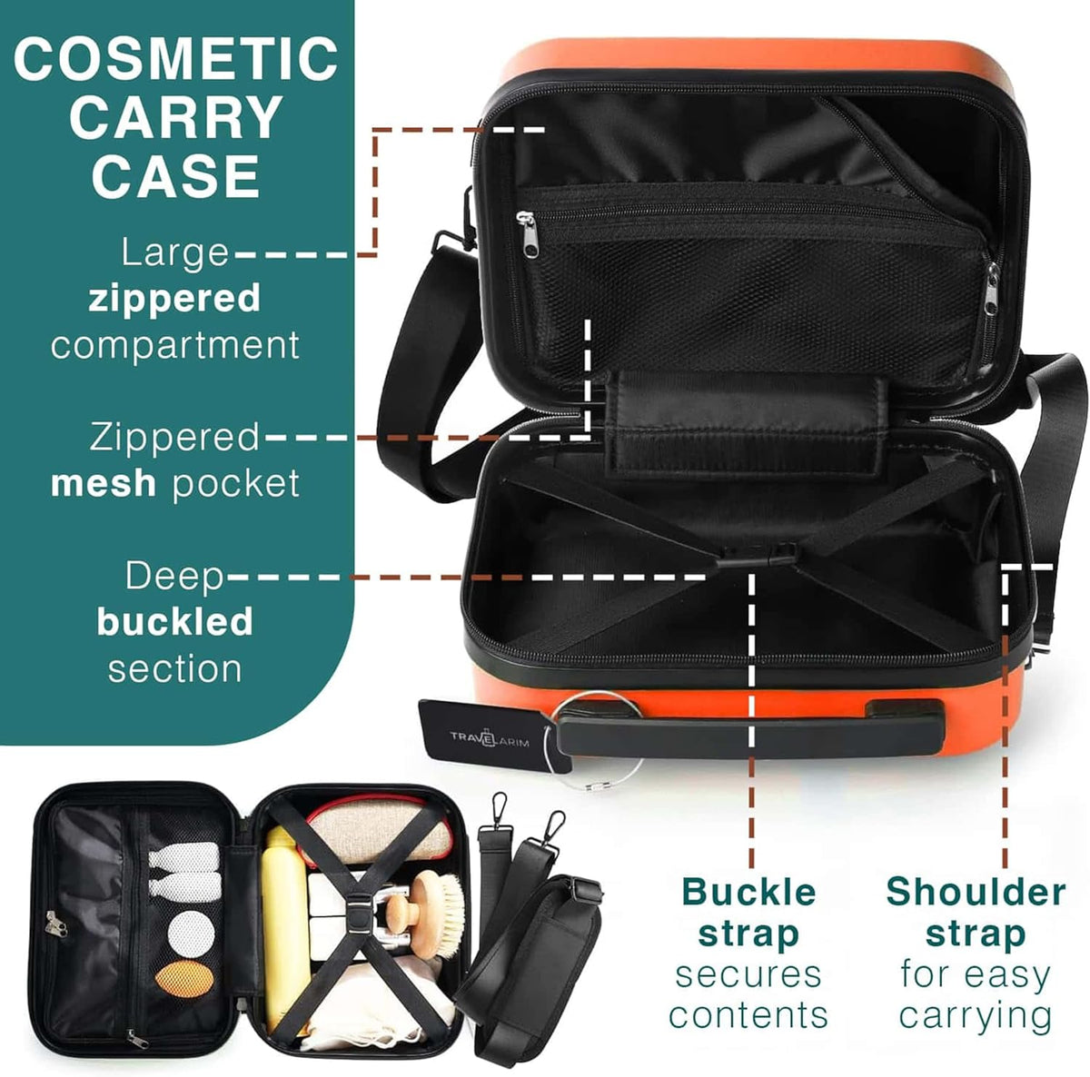 20 Inch Carry On Luggage 22x14x9 Airline Approved, Carry On Suitcase with Wheels, Hard-shell Carry-on Luggage, Durable Luggage Carry-On, Green Small Suitcase with Cosmetic Case