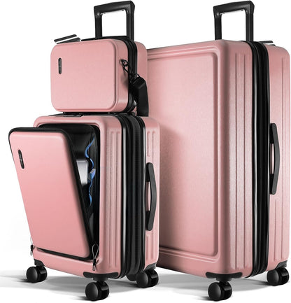 20 Inch Carry On Luggage 22x14x9 Airline Approved, Carry On Suitcase with Wheels, Hard-shell Carry-on Luggage, Durable Luggage Carry-On, Green Small Suitcase with Cosmetic Case