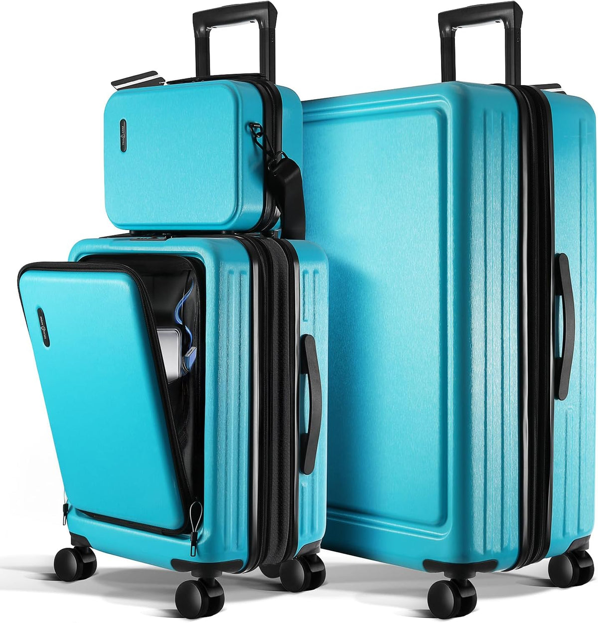 20 Inch Carry On Luggage 22x14x9 Airline Approved, Carry On Suitcase with Wheels, Hard-shell Carry-on Luggage, Durable Luggage Carry-On, Green Small Suitcase with Cosmetic Case