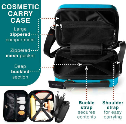 20 Inch Carry On Luggage 22x14x9 Airline Approved, Carry On Suitcase with Wheels, Hard-shell Carry-on Luggage, Durable Luggage Carry-On, Green Small Suitcase with Cosmetic Case