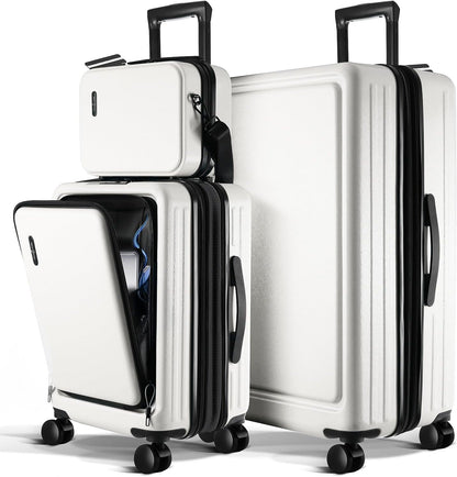 20 Inch Carry On Luggage 22x14x9 Airline Approved, Carry On Suitcase with Wheels, Hard-shell Carry-on Luggage, Durable Luggage Carry-On, Green Small Suitcase with Cosmetic Case