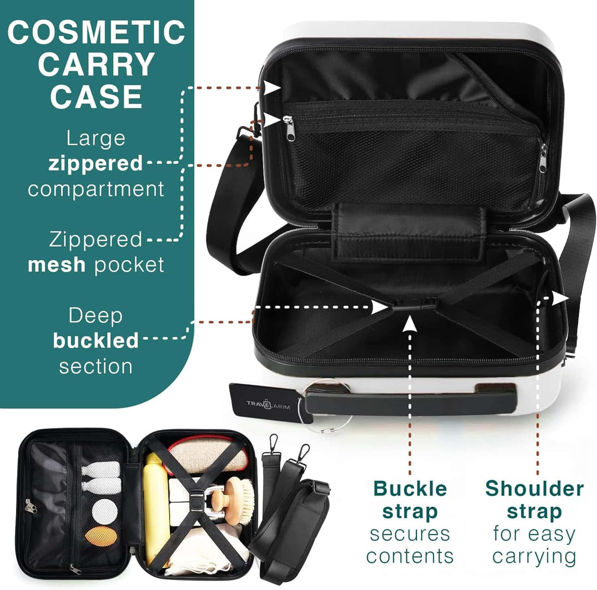 20 Inch Carry On Luggage 22x14x9 Airline Approved, Carry On Suitcase with Wheels, Hard-shell Carry-on Luggage, Durable Luggage Carry-On, Green Small Suitcase with Cosmetic Case