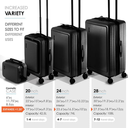 20 Inch Carry On Luggage 22x14x9 Airline Approved, Carry On Suitcase with Wheels, Hard-shell Carry-on Luggage, Durable Luggage Carry-On, Green Small Suitcase with Cosmetic Case