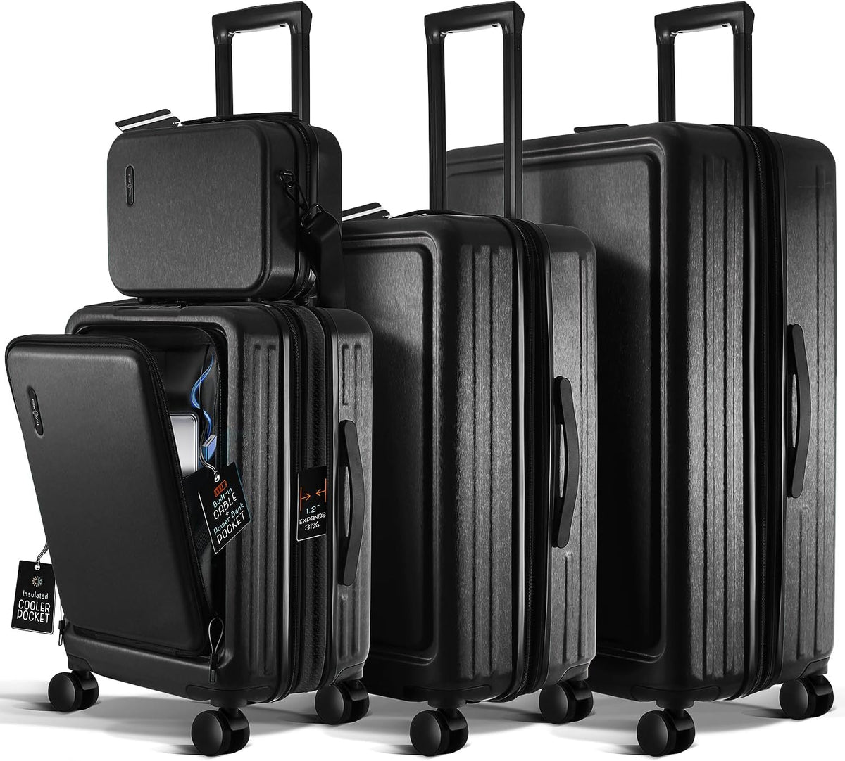 20 Inch Carry On Luggage 22x14x9 Airline Approved, Carry On Suitcase with Wheels, Hard-shell Carry-on Luggage, Durable Luggage Carry-On, Green Small Suitcase with Cosmetic Case