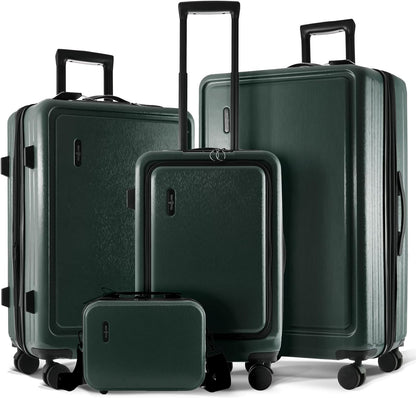20 Inch Carry On Luggage 22x14x9 Airline Approved, Carry On Suitcase with Wheels, Hard-shell Carry-on Luggage, Durable Luggage Carry-On, Green Small Suitcase with Cosmetic Case