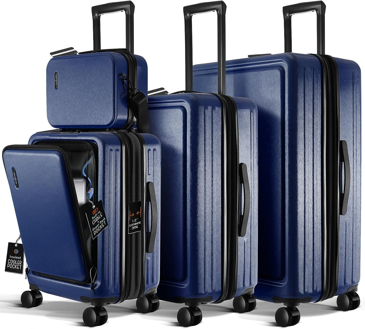 20 Inch Carry On Luggage 22x14x9 Airline Approved, Carry On Suitcase with Wheels, Hard-shell Carry-on Luggage, Durable Luggage Carry-On, Green Small Suitcase with Cosmetic Case