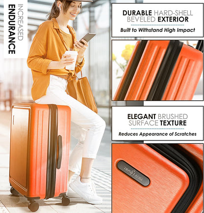 20 Inch Carry On Luggage 22x14x9 Airline Approved, Carry On Suitcase with Wheels, Hard-shell Carry-on Luggage, Durable Luggage Carry-On, Green Small Suitcase with Cosmetic Case
