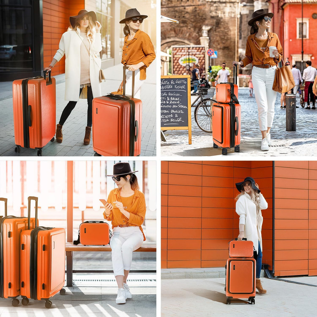 20 Inch Carry On Luggage 22x14x9 Airline Approved, Carry On Suitcase with Wheels, Hard-shell Carry-on Luggage, Durable Luggage Carry-On, Green Small Suitcase with Cosmetic Case