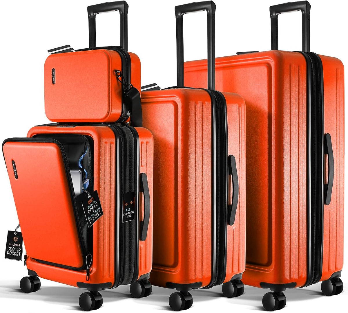 20 Inch Carry On Luggage 22x14x9 Airline Approved, Carry On Suitcase with Wheels, Hard-shell Carry-on Luggage, Durable Luggage Carry-On, Green Small Suitcase with Cosmetic Case