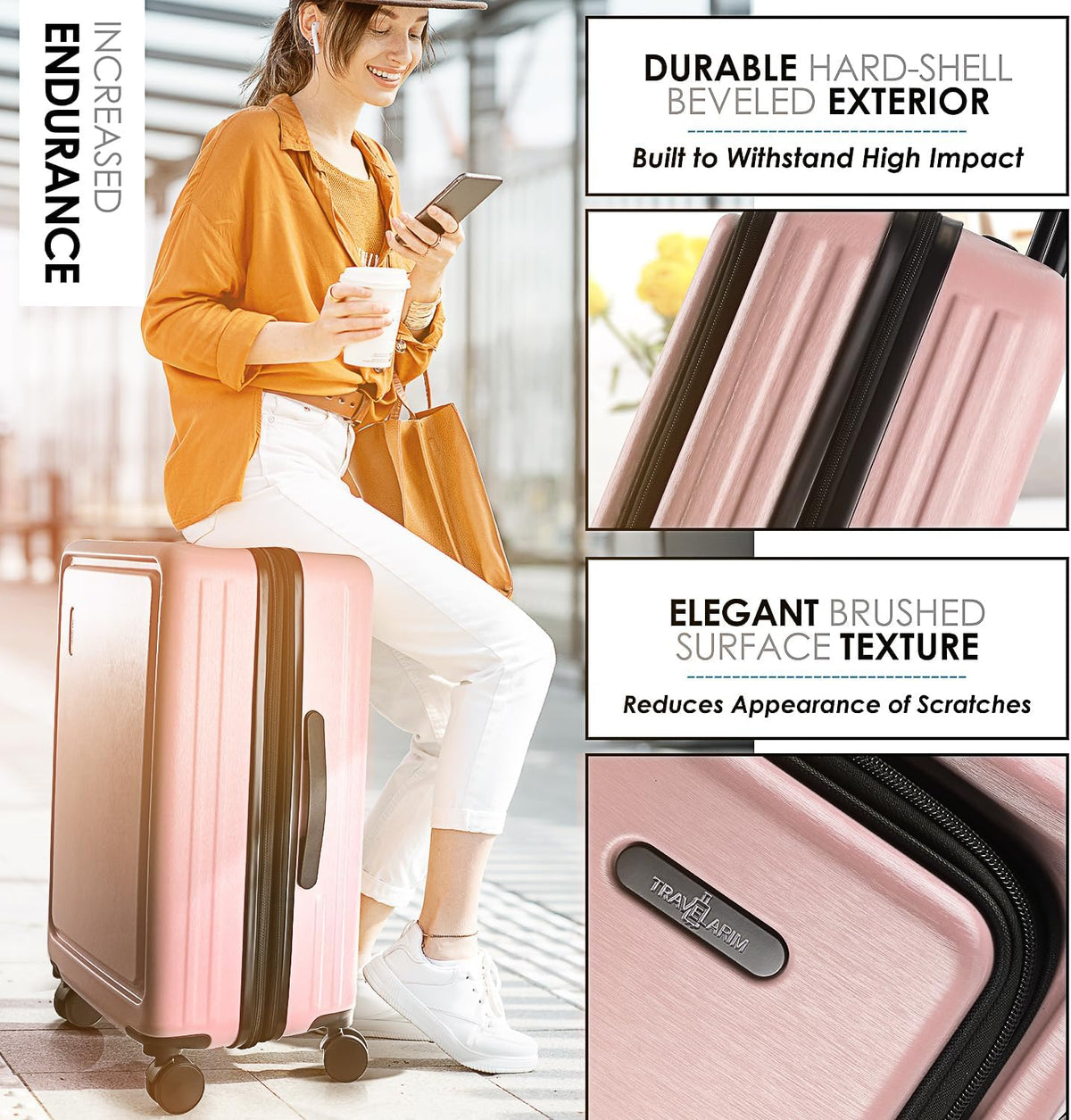20 Inch Carry On Luggage 22x14x9 Airline Approved, Carry On Suitcase with Wheels, Hard-shell Carry-on Luggage, Durable Luggage Carry-On, Green Small Suitcase with Cosmetic Case