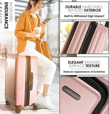 20 Inch Carry On Luggage 22x14x9 Airline Approved, Carry On Suitcase with Wheels, Hard-shell Carry-on Luggage, Durable Luggage Carry-On, Green Small Suitcase with Cosmetic Case