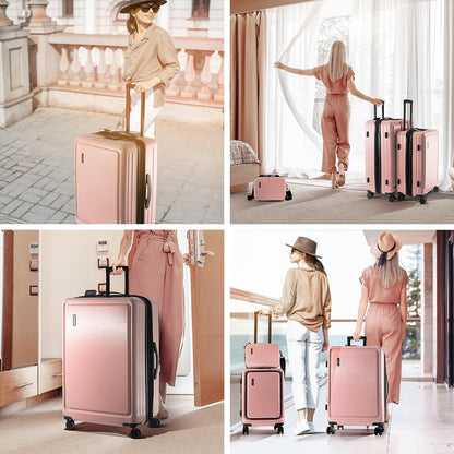 20 Inch Carry On Luggage 22x14x9 Airline Approved, Carry On Suitcase with Wheels, Hard-shell Carry-on Luggage, Durable Luggage Carry-On, Green Small Suitcase with Cosmetic Case