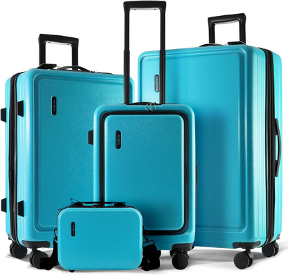 20 Inch Carry On Luggage 22x14x9 Airline Approved, Carry On Suitcase with Wheels, Hard-shell Carry-on Luggage, Durable Luggage Carry-On, Green Small Suitcase with Cosmetic Case