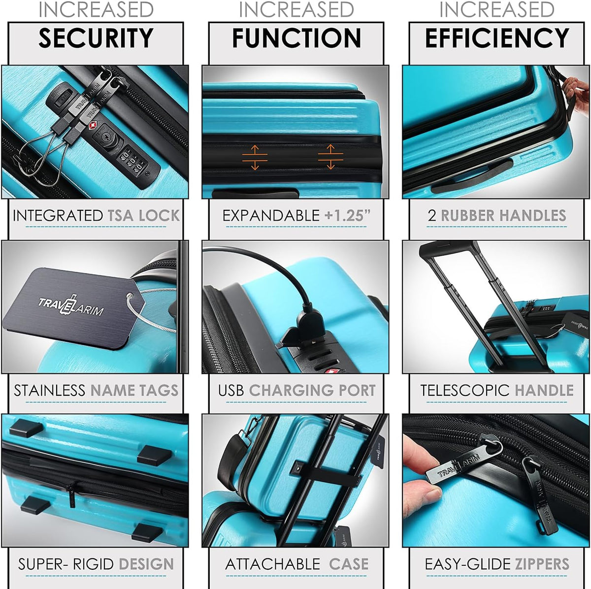 20 Inch Carry On Luggage 22x14x9 Airline Approved, Carry On Suitcase with Wheels, Hard-shell Carry-on Luggage, Durable Luggage Carry-On, Green Small Suitcase with Cosmetic Case