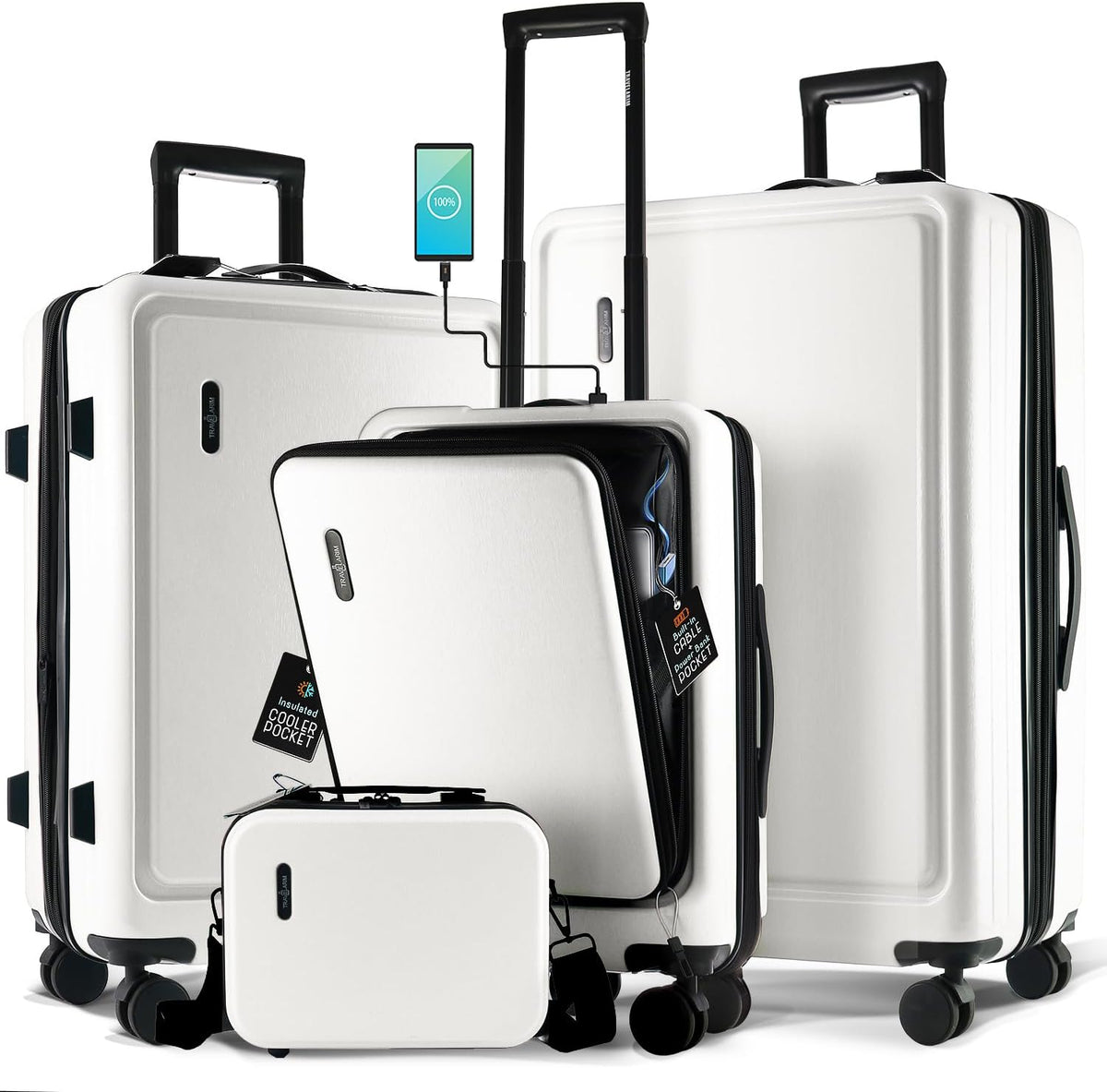 20 Inch Carry On Luggage 22x14x9 Airline Approved, Carry On Suitcase with Wheels, Hard-shell Carry-on Luggage, Durable Luggage Carry-On, Green Small Suitcase with Cosmetic Case