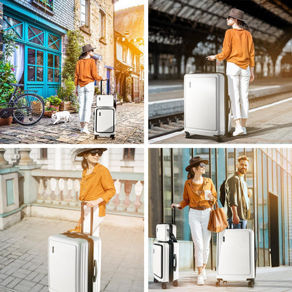 20 Inch Carry On Luggage 22x14x9 Airline Approved, Carry On Suitcase with Wheels, Hard-shell Carry-on Luggage, Durable Luggage Carry-On, Green Small Suitcase with Cosmetic Case