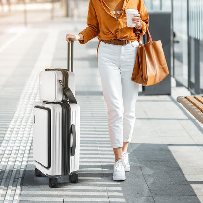 20 Inch Carry On Luggage 22x14x9 Airline Approved, Carry On Suitcase with Wheels, Hard-shell Carry-on Luggage, Durable Luggage Carry-On, Green Small Suitcase with Cosmetic Case