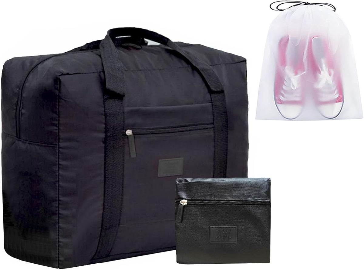 Travel Bag Foldable Luggage Bag for Spirit Airlines Tote Carry on Duffle Bag Sports Gym Water Resistant Personal Item Bag Weekender Overnight Bag (Blue)
