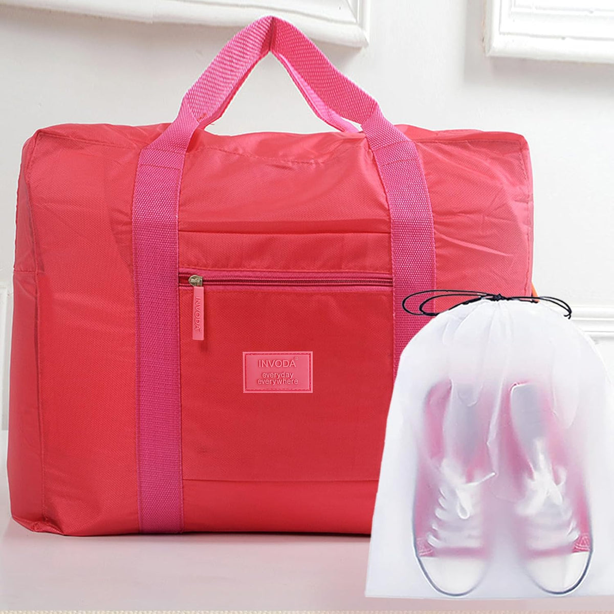 Travel Bag Foldable Luggage Bag for Spirit Airlines Tote Carry on Duffle Bag Sports Gym Water Resistant Personal Item Bag Weekender Overnight Bag (Blue)