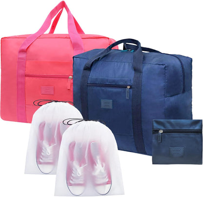 Travel Bag Foldable Luggage Bag for Spirit Airlines Tote Carry on Duffle Bag Sports Gym Water Resistant Personal Item Bag Weekender Overnight Bag (Blue)