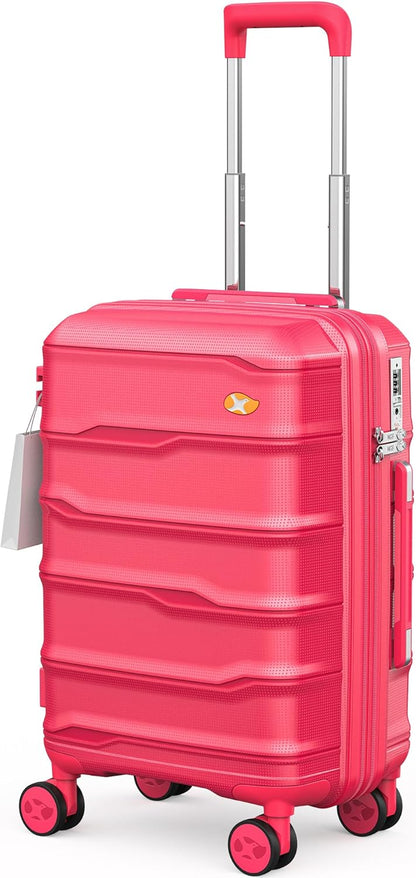 Expandable Carry On Luggage 22x14x9 Airline Approved, 20 Inch Travel Luggage with Spinner Wheels, Lightweight Hard Shell Suitcase Carry on Blue