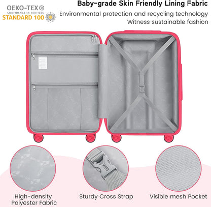 Expandable Carry On Luggage 22x14x9 Airline Approved, 20 Inch Travel Luggage with Spinner Wheels, Lightweight Hard Shell Suitcase Carry on Blue