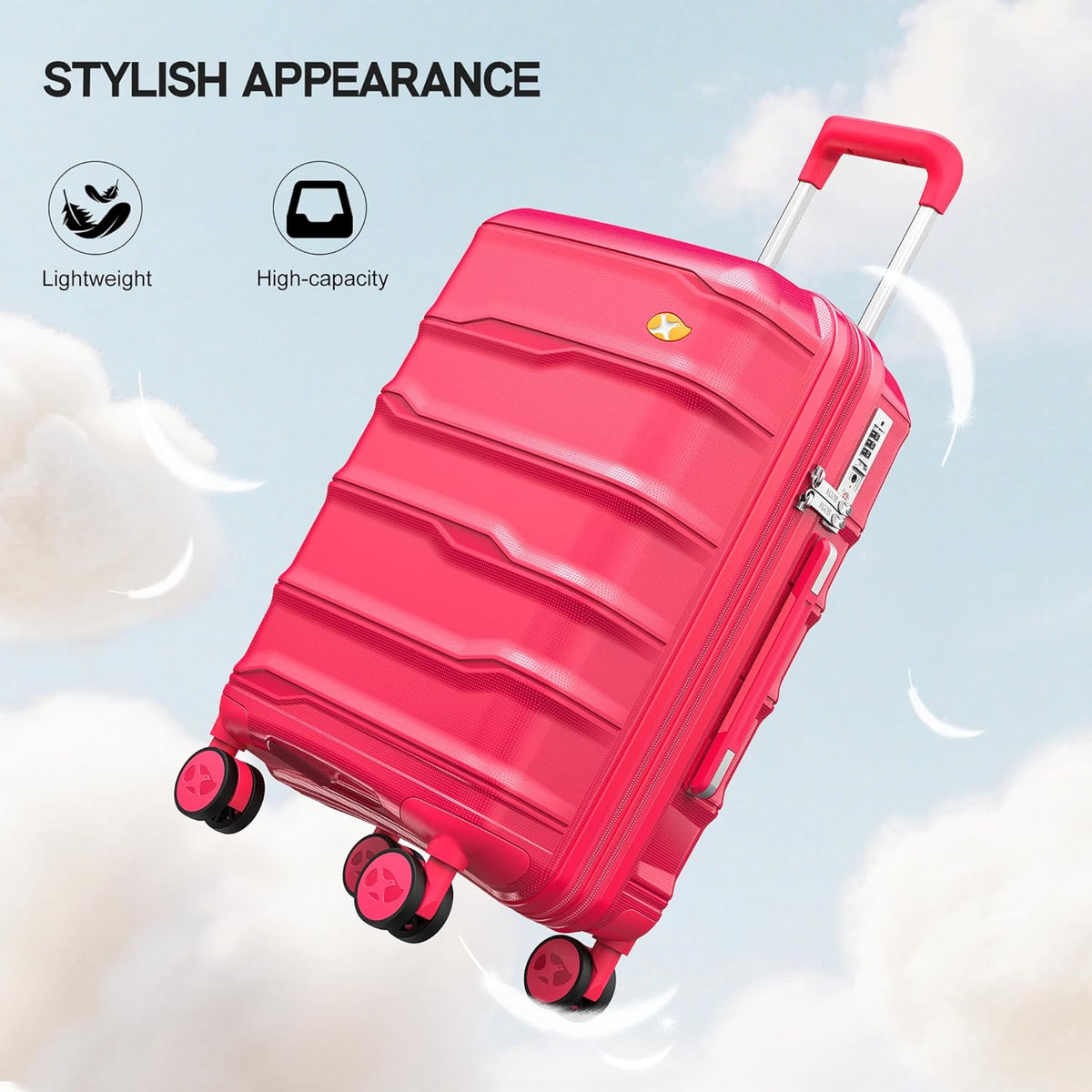 Expandable Carry On Luggage 22x14x9 Airline Approved, 20 Inch Travel Luggage with Spinner Wheels, Lightweight Hard Shell Suitcase Carry on Blue