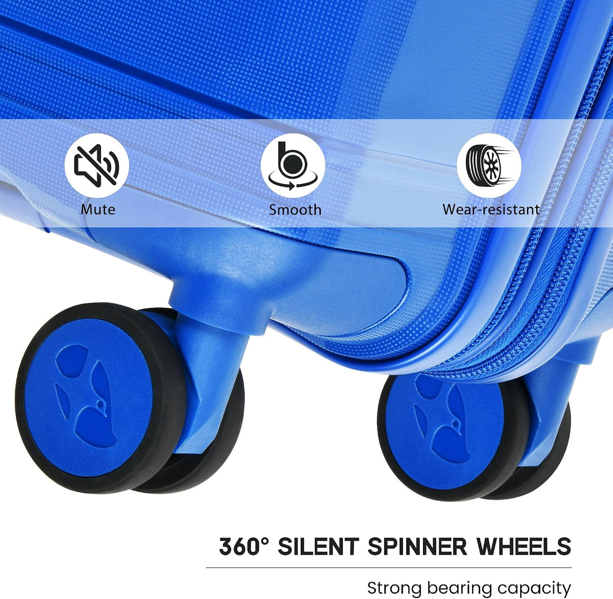 Expandable Carry On Luggage 22x14x9 Airline Approved, 20 Inch Travel Luggage with Spinner Wheels, Lightweight Hard Shell Suitcase Carry on Blue