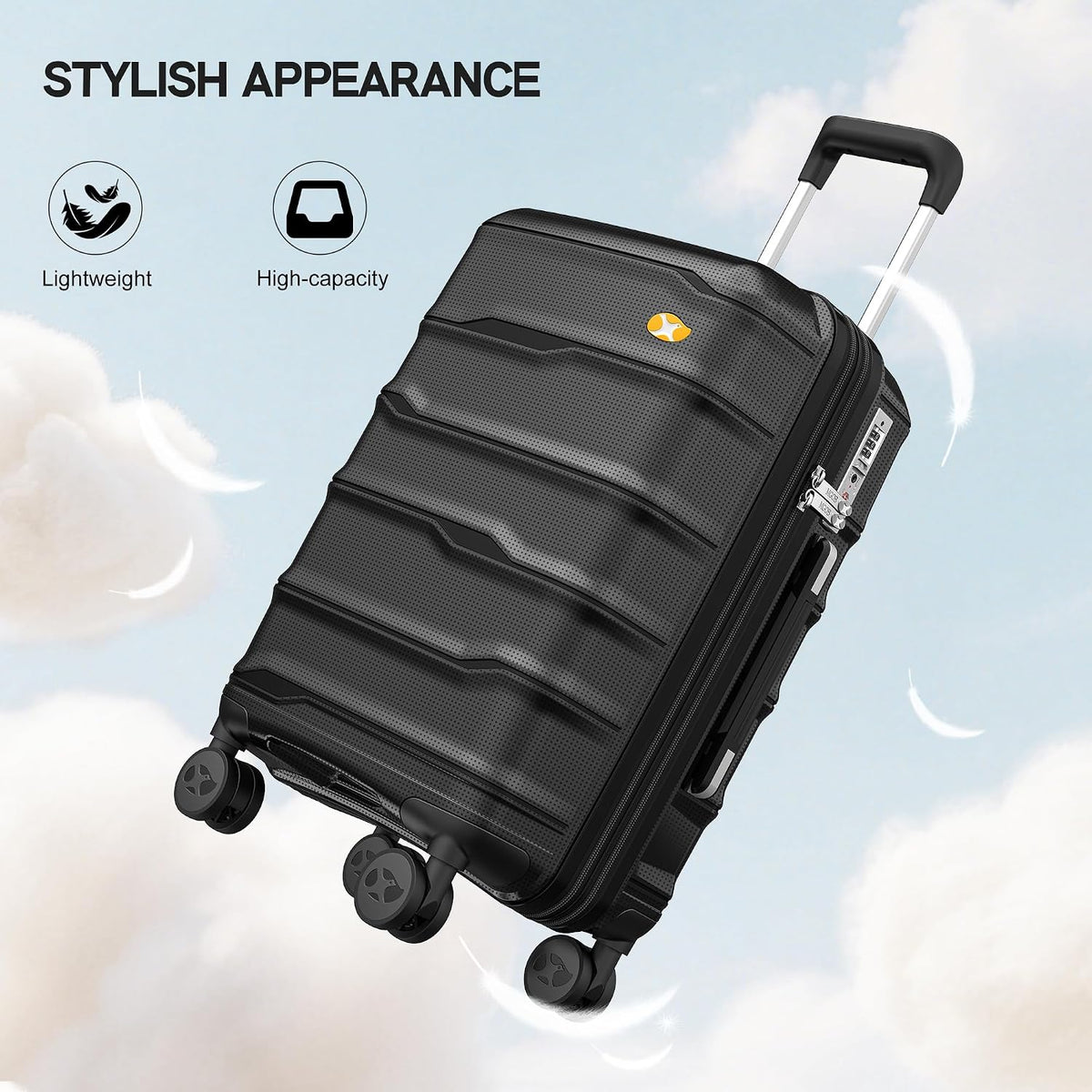 Expandable Carry On Luggage 22x14x9 Airline Approved, 20 Inch Travel Luggage with Spinner Wheels, Lightweight Hard Shell Suitcase Carry on Blue