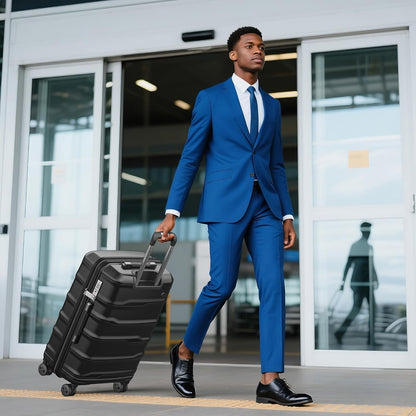 Expandable Carry On Luggage 22x14x9 Airline Approved, 20 Inch Travel Luggage with Spinner Wheels, Lightweight Hard Shell Suitcase Carry on Blue