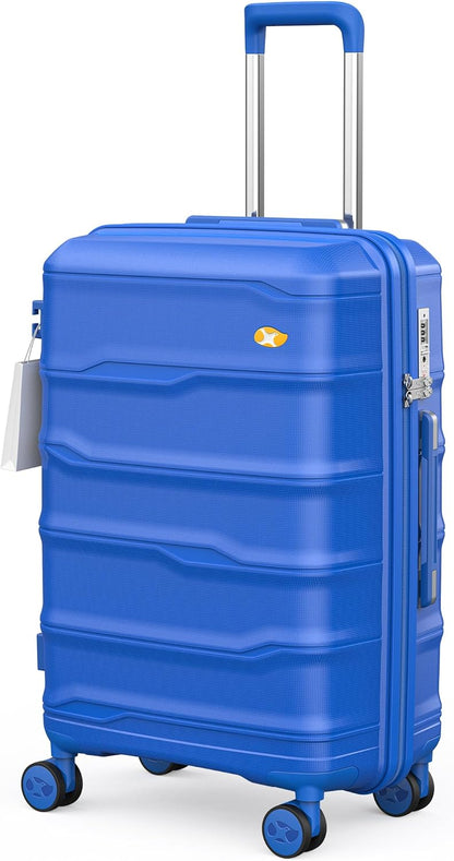 Expandable Carry On Luggage 22x14x9 Airline Approved, 20 Inch Travel Luggage with Spinner Wheels, Lightweight Hard Shell Suitcase Carry on Blue