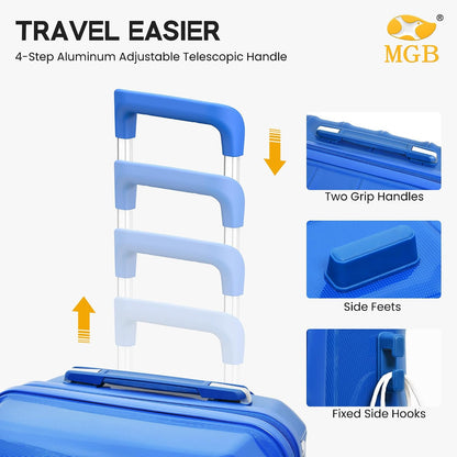 Expandable Carry On Luggage 22x14x9 Airline Approved, 20 Inch Travel Luggage with Spinner Wheels, Lightweight Hard Shell Suitcase Carry on Blue