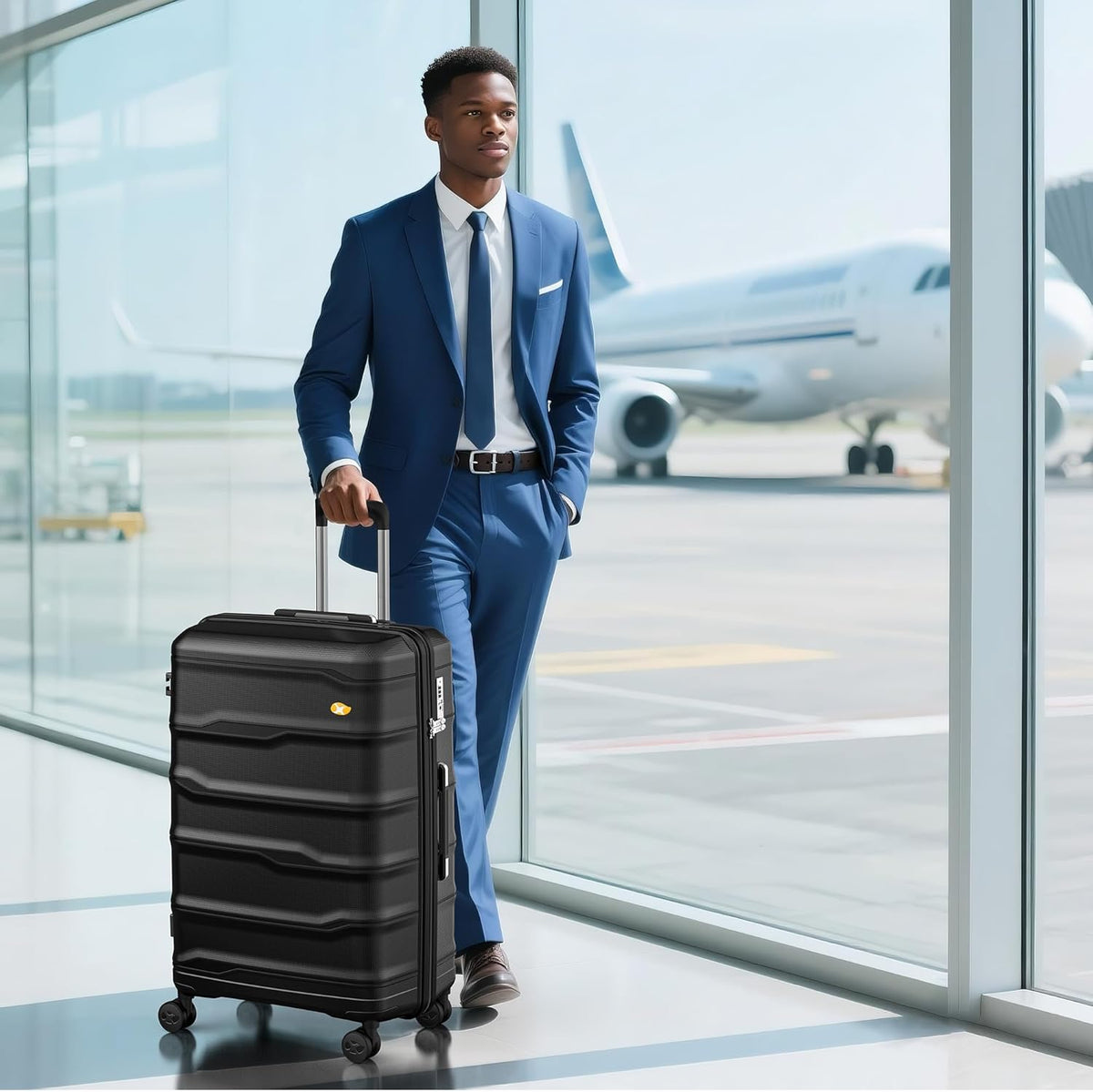 Expandable Carry On Luggage 22x14x9 Airline Approved, 20 Inch Travel Luggage with Spinner Wheels, Lightweight Hard Shell Suitcase Carry on Blue