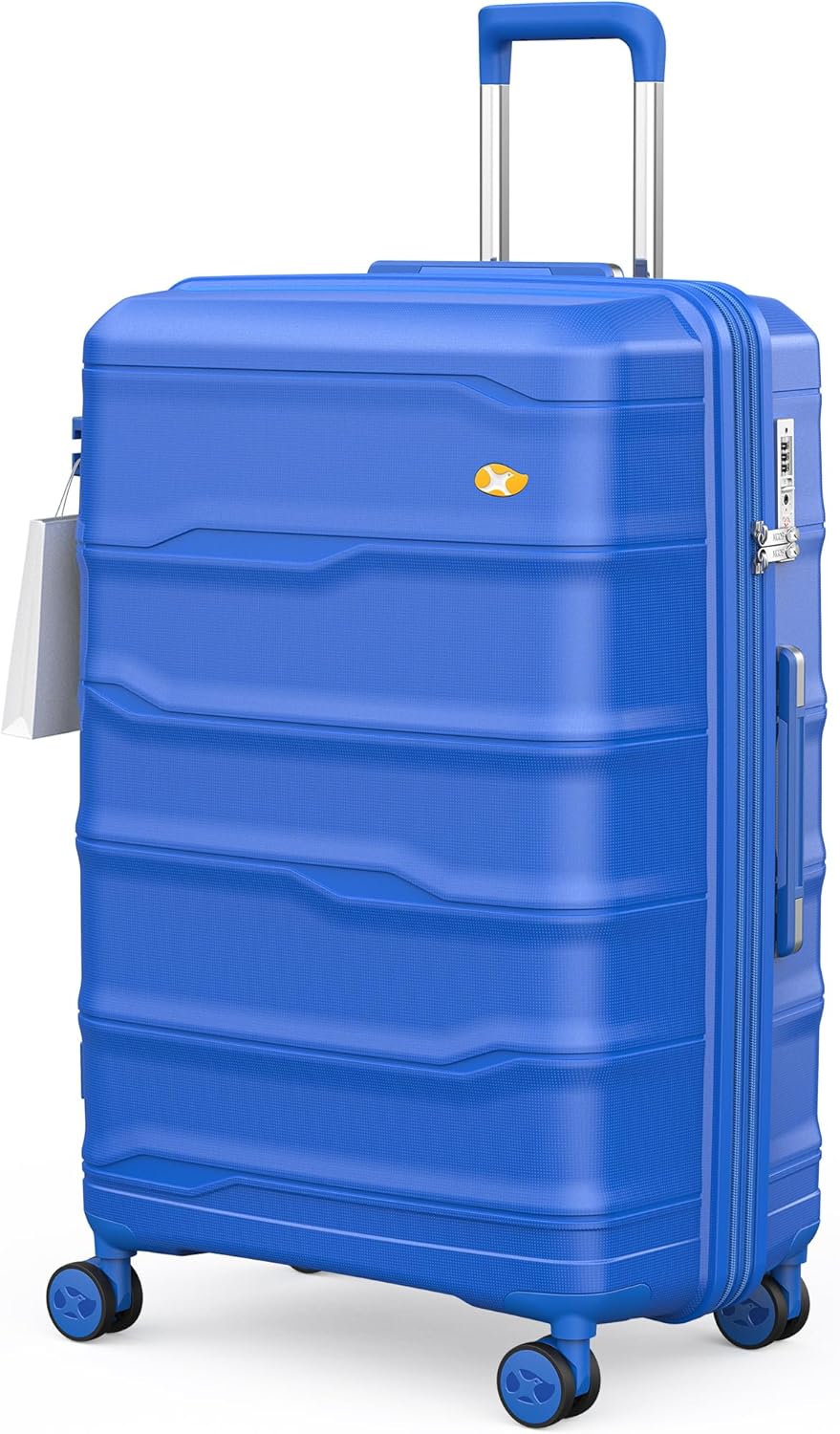 Expandable Carry On Luggage 22x14x9 Airline Approved, 20 Inch Travel Luggage with Spinner Wheels, Lightweight Hard Shell Suitcase Carry on Blue