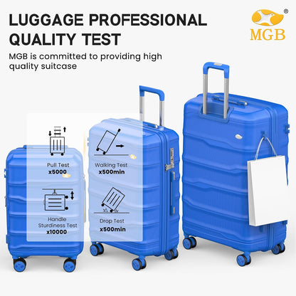 Expandable Carry On Luggage 22x14x9 Airline Approved, 20 Inch Travel Luggage with Spinner Wheels, Lightweight Hard Shell Suitcase Carry on Blue