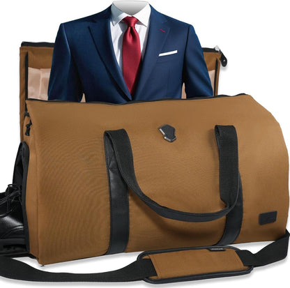 2-Suit Garment Duffle Bags for Travel Men, 60L-Large Carry on Garment Duffel Bag, Convertible Garment Duffel Bag w/Shoe Compartment, Foldable Garment Bags for Hanging Clothes Travel