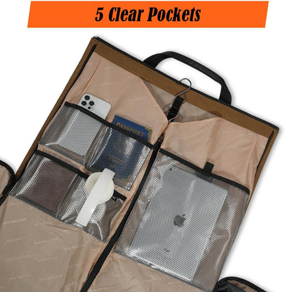 2-Suit Garment Duffle Bags for Travel Men, 60L-Large Carry on Garment Duffel Bag, Convertible Garment Duffel Bag w/Shoe Compartment, Foldable Garment Bags for Hanging Clothes Travel