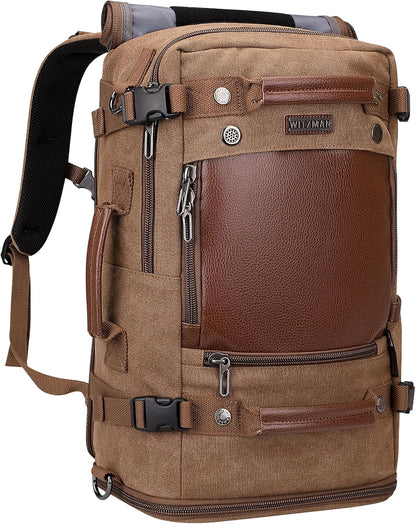 Travel Backpack for Men Large Convertible Duffel Bag Fits 16 Inch | Carry on Luggage Backpack, Large Canvas 3 in 1 Rucksack, With Shoe Compartment, For Weekend Trips, A2021 Big Size Blue