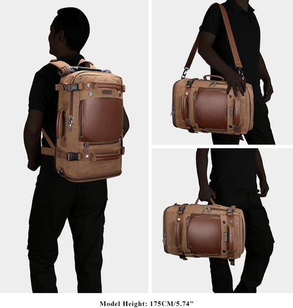 Travel Backpack for Men Large Convertible Duffel Bag Fits 16 Inch | Carry on Luggage Backpack, Large Canvas 3 in 1 Rucksack, With Shoe Compartment, For Weekend Trips, A2021 Big Size Blue