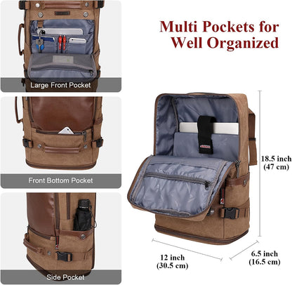 Travel Backpack for Men Large Convertible Duffel Bag Fits 16 Inch | Carry on Luggage Backpack, Large Canvas 3 in 1 Rucksack, With Shoe Compartment, For Weekend Trips, A2021 Big Size Blue